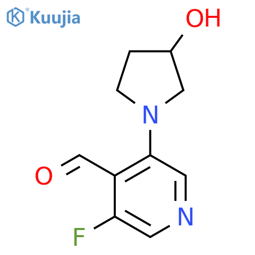 3-Fluoro-5-(3-hydroxypyrrolidin-1-yl)pyridine-4-carbaldehyde structure