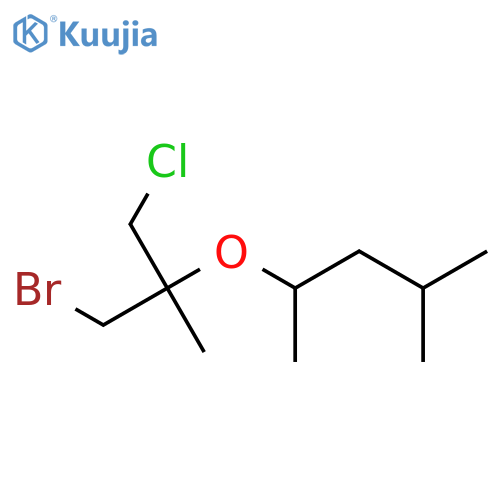 2-(1-bromo-3-chloro-2-methylpropan-2-yl)oxy-4-methylpentane structure