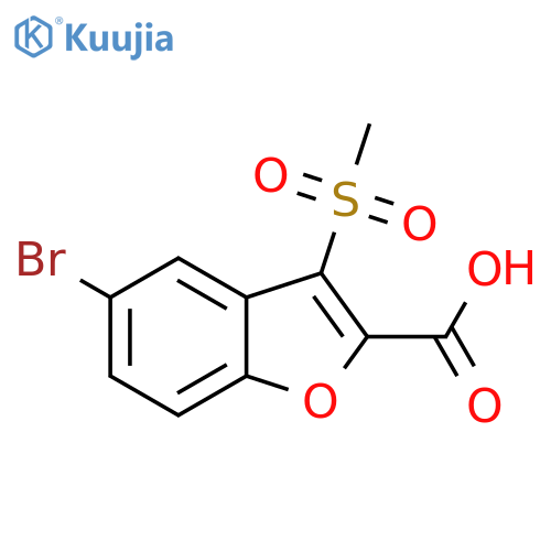 2-Benzofurancarboxylic acid, 5-bromo-3-(methylsulfonyl)- structure