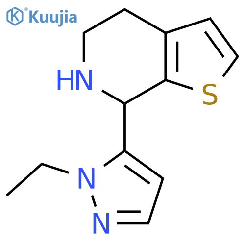 1-ethyl-5-{4H,5H,6H,7H-thieno2,3-cpyridin-7-yl}-1H-pyrazole structure