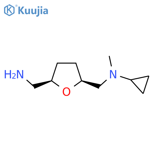 rac-N-{[(2R,5S)-5-(aminomethyl)oxolan-2-yl]methyl}-N-methylcyclopropanamine structure