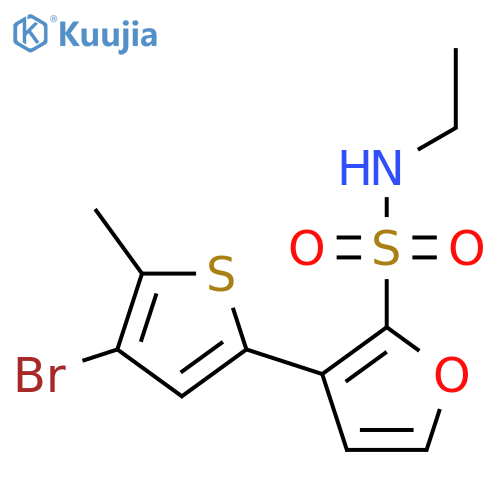 3-(4-bromo-5-methylthiophen-2-yl)-N-ethylfuran-2-sulfonamide structure