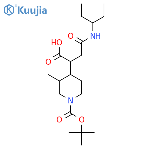 2-{1-[(Tert-butoxy)carbonyl]-3-methylpiperidin-4-yl}-3-[(pentan-3-yl)carbamoyl]propanoic acid structure