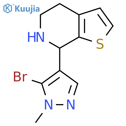 5-bromo-1-methyl-4-{4H,5H,6H,7H-thieno2,3-cpyridin-7-yl}-1H-pyrazole structure