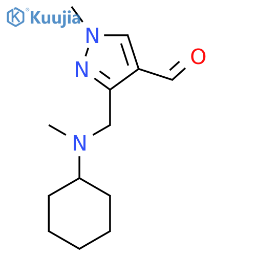 3-{[cyclohexyl(methyl)amino]methyl}-1-methyl-1H-pyrazole-4-carbaldehyde structure
