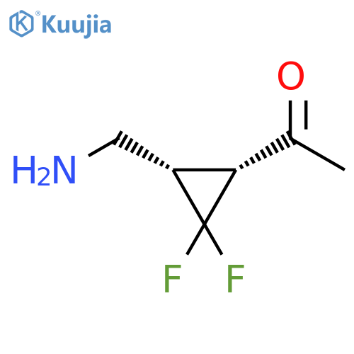 Ethanone, 1-[(1R,3S)-3-(aminomethyl)-2,2-difluorocyclopropyl]-, rel- structure