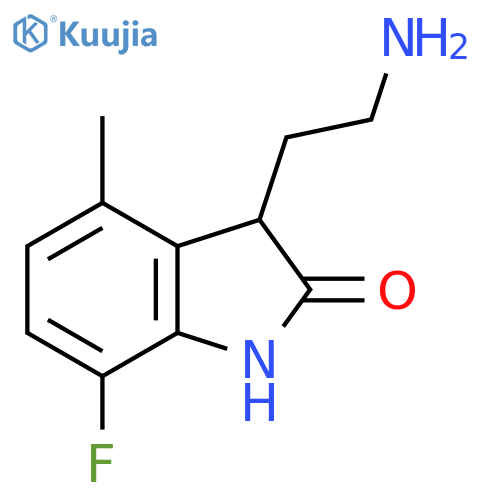 3-(2-Aminoethyl)-7-fluoro-4-methyl-1,3-dihydroindol-2-one structure