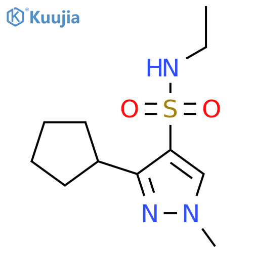 3-cyclopentyl-N-ethyl-1-methyl-1H-pyrazole-4-sulfonamide structure