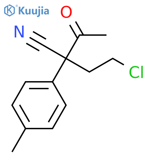 Benzeneacetonitrile, α-acetyl-α-(2-chloroethyl)-4-methyl- structure