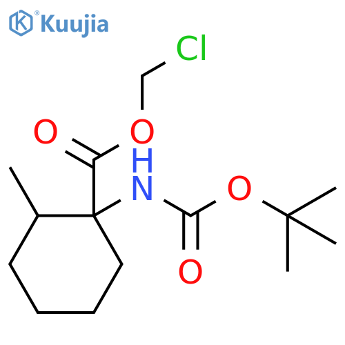 Cyclohexanecarboxylic acid, 1-[[(1,1-dimethylethoxy)carbonyl]amino]-2-methyl-, chloromethyl ester structure