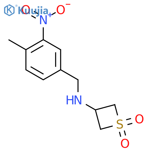 3-{[(4-Methyl-3-nitrophenyl)methyl]amino}-1lambda6-thietane-1,1-dione structure