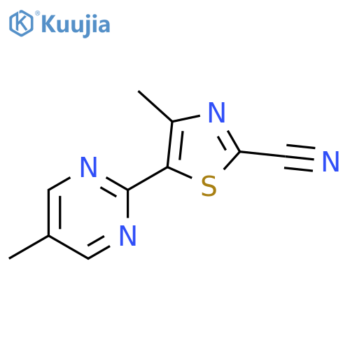 2-Thiazolecarbonitrile, 4-methyl-5-(5-methyl-2-pyrimidinyl)- structure