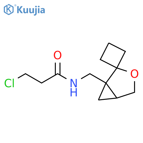 Propanamide, 3-chloro-N-(spiro[cyclobutane-1,2'-[3]oxabicyclo[3.1.0]hexan]-1'-ylmethyl)- structure