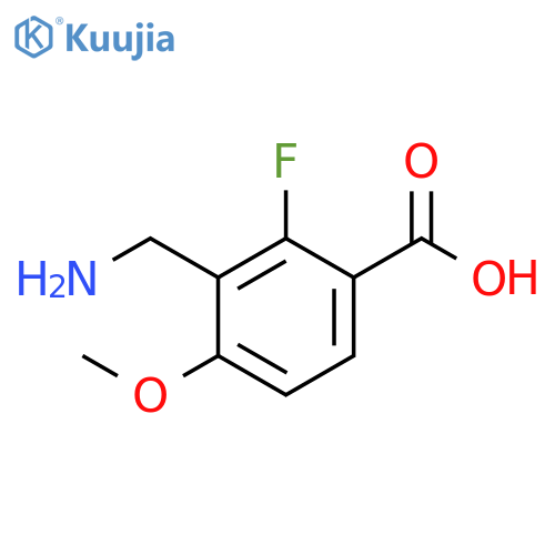 Benzoic acid, 3-(aminomethyl)-2-fluoro-4-methoxy- structure