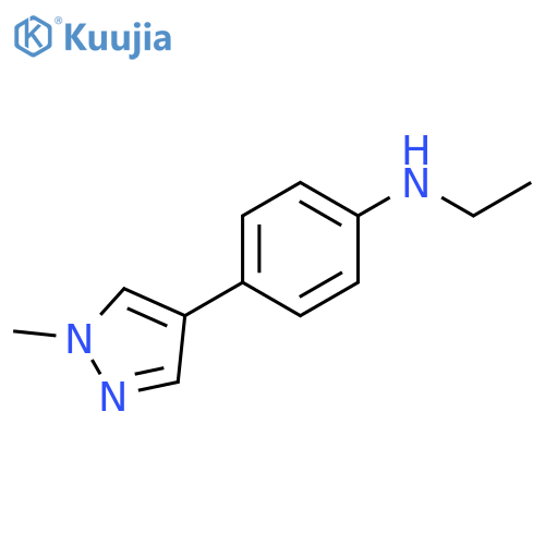 Benzenamine, N-ethyl-4-(1-methyl-1H-pyrazol-4-yl)- structure
