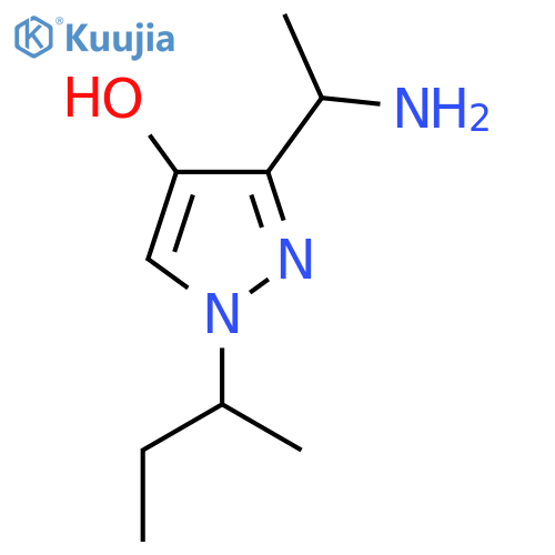 3-(1-aminoethyl)-1-(butan-2-yl)-1H-pyrazol-4-ol structure