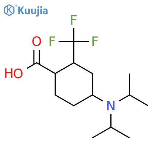 4-[Bis(propan-2-yl)amino]-2-(trifluoromethyl)cyclohexane-1-carboxylic acid structure