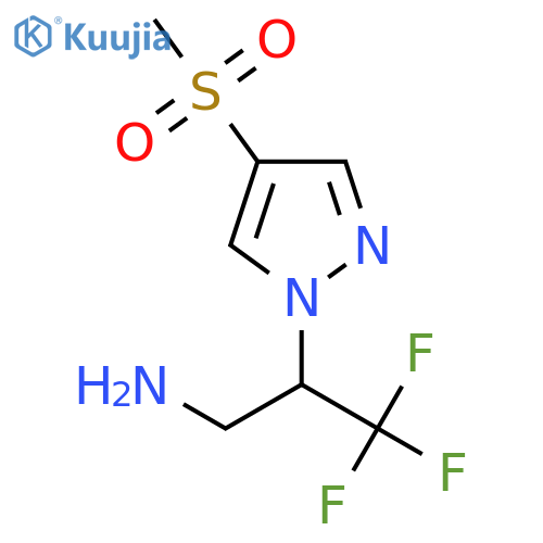 3,3,3-trifluoro-2-(4-methanesulfonyl-1H-pyrazol-1-yl)propan-1-amine structure