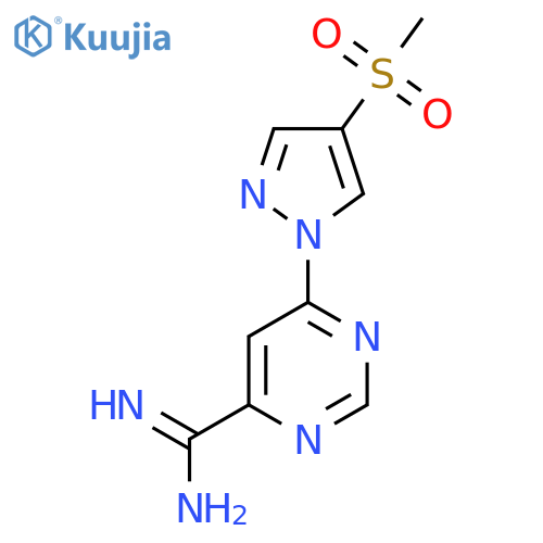 6-(4-methanesulfonyl-1H-pyrazol-1-yl)pyrimidine-4-carboximidamide structure