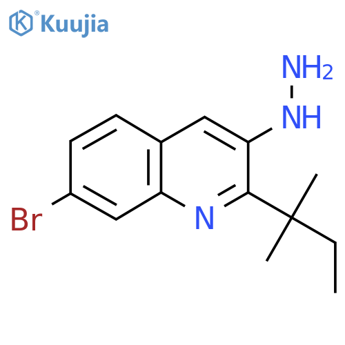 7-Bromo-3-hydrazinyl-2-(2-methylbutan-2-yl)quinoline structure