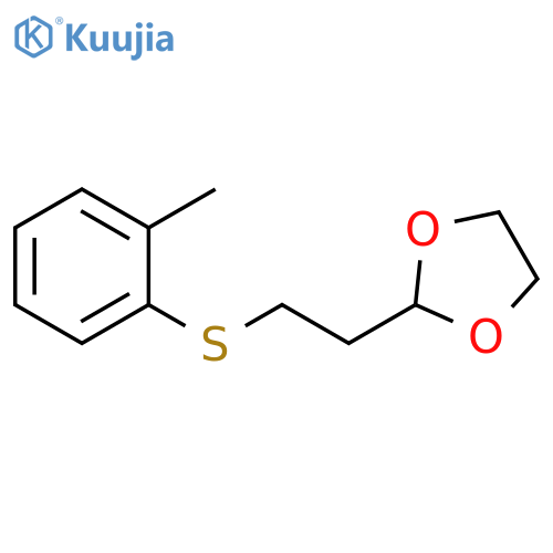 1,3-Dioxolane, 2-[2-[(2-methylphenyl)thio]ethyl]- structure