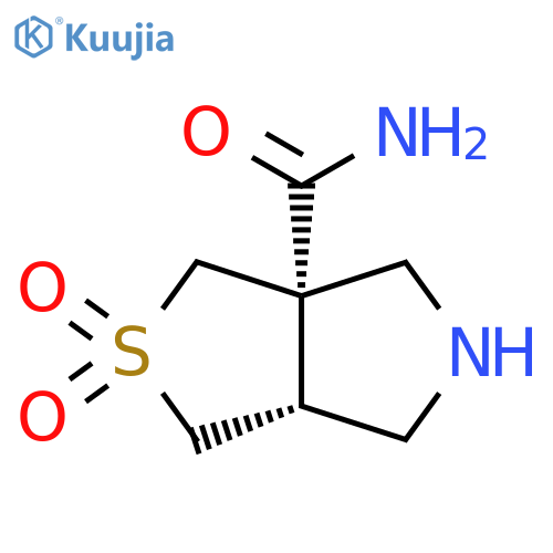 rac-(3aR,6aR)-2,2-dioxo-hexahydro-1H-2lambda6-thieno[3,4-c]pyrrole-3a-carboxamide structure