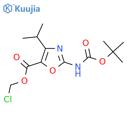 Chloromethyl 2-{[(tert-butoxy)carbonyl]amino}-4-(propan-2-yl)-1,3-oxazole-5-carboxylate structure