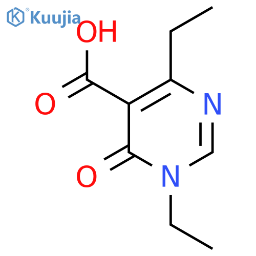 1,4-diethyl-6-oxo-1,6-dihydropyrimidine-5-carboxylic acid structure