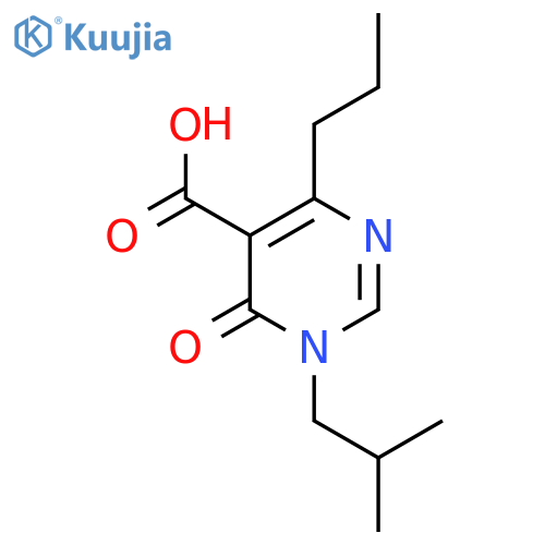 1-(2-methylpropyl)-6-oxo-4-propyl-1,6-dihydropyrimidine-5-carboxylic acid structure