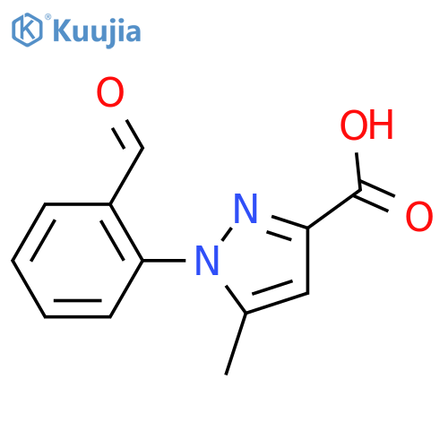 1-(2-formylphenyl)-5-methyl-1H-pyrazole-3-carboxylic acid structure