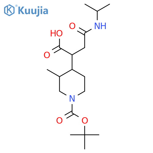 2-{1-[(Tert-butoxy)carbonyl]-3-methylpiperidin-4-yl}-3-[(propan-2-yl)carbamoyl]propanoic acid structure