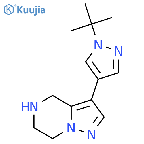 1-tert-butyl-4-{4H,5H,6H,7H-pyrazolo[1,5-a]pyrazin-3-yl}-1H-pyrazole structure