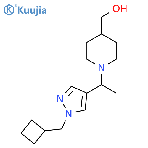 (1-{1-[1-(cyclobutylmethyl)-1H-pyrazol-4-yl]ethyl}piperidin-4-yl)methanol structure