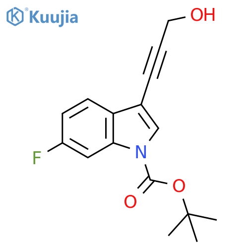 1H-Indole-1-carboxylic acid, 6-fluoro-3-(3-hydroxy-1-propyn-1-yl)-, 1,1-dimethylethyl ester structure