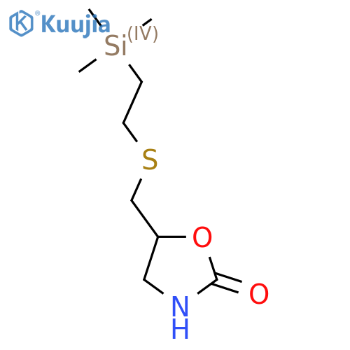 5-({2-(trimethylsilyl)ethylsulfanyl}methyl)-1,3-oxazolidin-2-one structure
