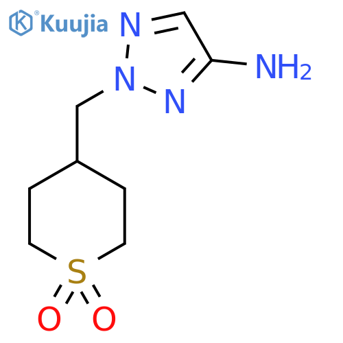 4-(4-amino-2H-1,2,3-triazol-2-yl)methyl-1lambda6-thiane-1,1-dione structure