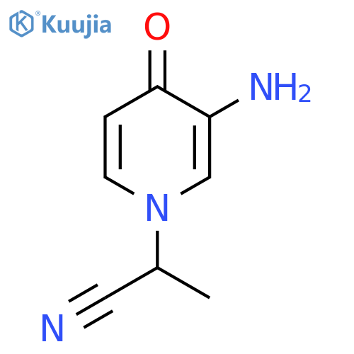 2-(3-amino-4-oxo-1,4-dihydropyridin-1-yl)propanenitrile structure