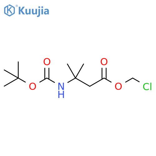 Butanoic acid, 3-[[(1,1-dimethylethoxy)carbonyl]amino]-3-methyl-, chloromethyl ester structure