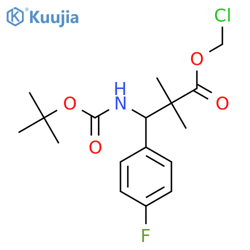 Chloromethyl 3-(4-fluorophenyl)-2,2-dimethyl-3-[(2-methylpropan-2-yl)oxycarbonylamino]propanoate structure