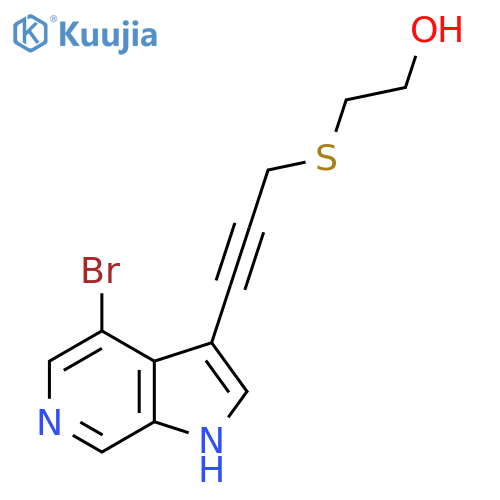 2-(3-{4-bromo-1H-pyrrolo2,3-cpyridin-3-yl}prop-2-yn-1-yl)sulfanylethan-1-ol structure