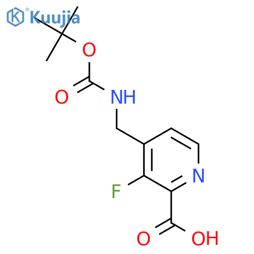 2-Pyridinecarboxylic acid, 4-[[[(1,1-dimethylethoxy)carbonyl]amino]methyl]-3-fluoro- structure