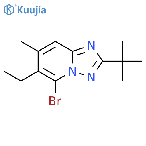 5-bromo-2-tert-butyl-6-ethyl-7-methyl-1,2,4triazolo1,5-apyridine structure