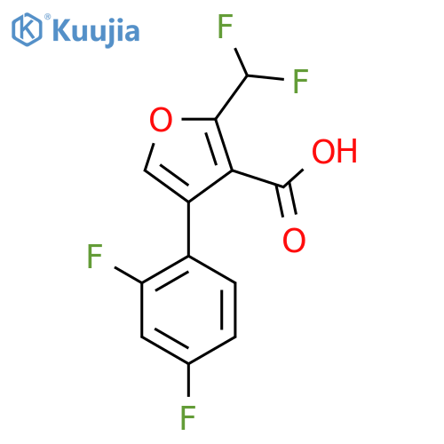 2-(difluoromethyl)-4-(2,4-difluorophenyl)furan-3-carboxylic acid structure
