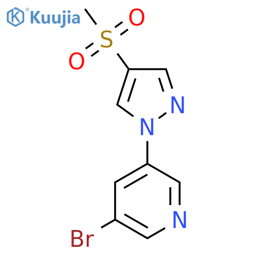 3-bromo-5-(4-methanesulfonyl-1H-pyrazol-1-yl)pyridine structure