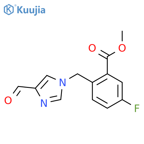methyl 5-fluoro-2-[(4-formyl-1H-imidazol-1-yl)methyl]benzoate structure