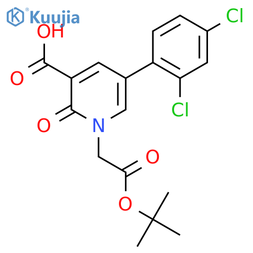 1-[2-(Tert-butoxy)-2-oxoethyl]-5-(2,4-dichlorophenyl)-2-oxo-1,2-dihydropyridine-3-carboxylic acid structure