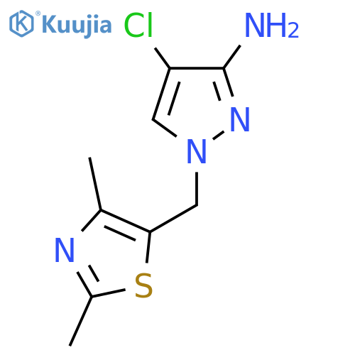4-chloro-1-(dimethyl-1,3-thiazol-5-yl)methyl-1H-pyrazol-3-amine structure