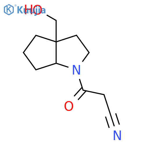 3-[3a-(Hydroxymethyl)-octahydrocyclopenta[b]pyrrol-1-yl]-3-oxopropanenitrile structure