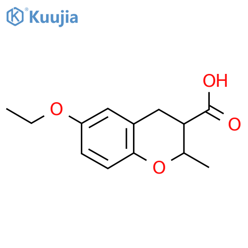6-ethoxy-2-methyl-3,4-dihydro-2H-1-benzopyran-3-carboxylic acid structure