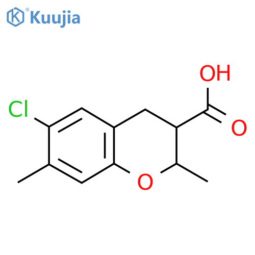 6-chloro-2,7-dimethyl-3,4-dihydro-2H-1-benzopyran-3-carboxylic acid structure